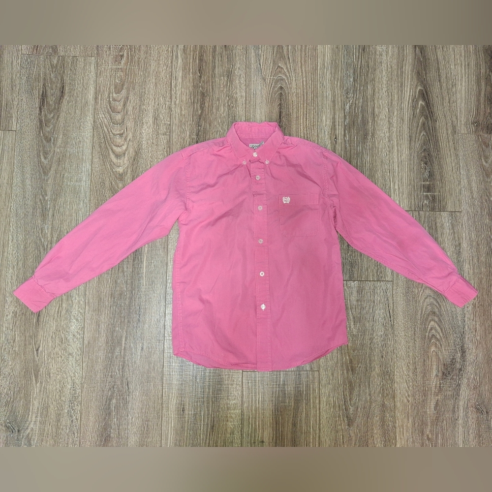 Cinch Kids Unisex Rose Button-Down Shirt Size 10 M